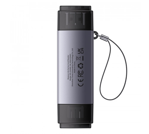 USB-хаб Baseus Lite Series USB-A & Type-C  to SD/TF Card Reader  Grey (WKQX060113)