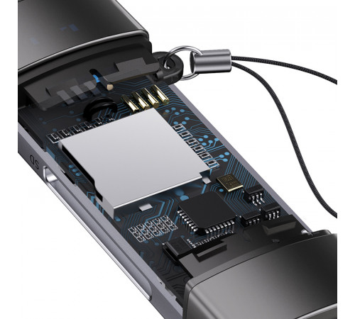 USB-хаб Baseus Lite Series USB-A & Type-C  to SD/TF Card Reader  Grey (WKQX060113)