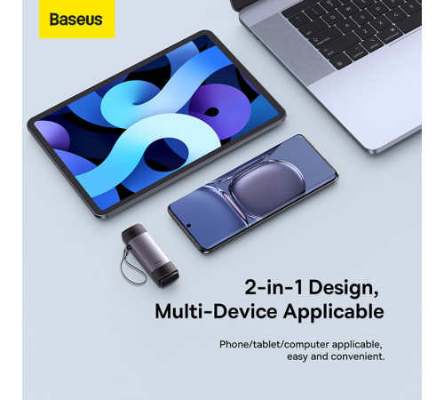 USB-хаб Baseus Lite Series USB-A & Type-C  to SD/TF Card Reader  Grey (WKQX060113)