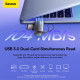 Кардрідер Baseus Lite Series USB-A & Type-C  to SD/TF Card Reader  Grey (WKQX060113)