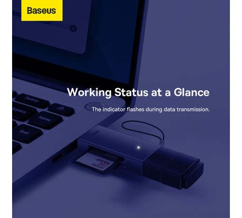 USB-хаб Baseus Lite Series USB-A & Type-C  to SD/TF Card Reader  Grey (WKQX060113)