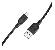 Кабель BOROFONE BX113 Lenny silicone charging data cable Micro(L=2M) Black (6941991115493)