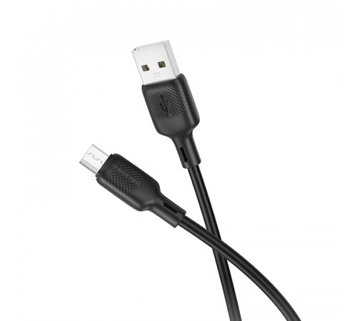 Кабель BOROFONE BX113 Lenny silicone charging data cable Micro(L=2M) Black (6941991115493)