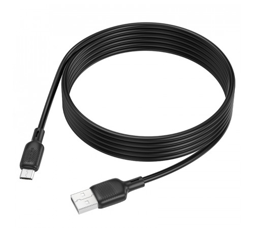 Кабель BOROFONE BX113 Lenny silicone charging data cable Micro(L=2M) Black (6941991115493)