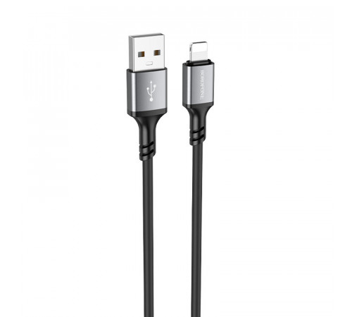 Кабель BOROFONE BX83 iP Famous silicone charging data cable Black (6974443386356)