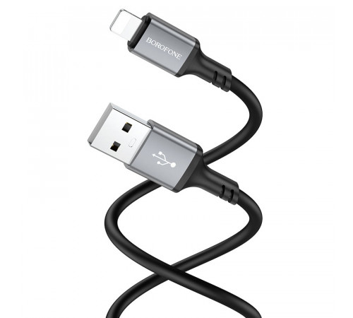 Кабель BOROFONE BX83 iP Famous silicone charging data cable Black (6974443386356)