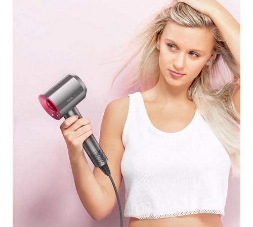Фен HOCO HP11 Plus 1600W High-speed negative ion hair dryer Rose Red (6942007631587)