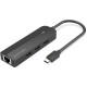 USB-хаб Vention USB-C to USB 3.0*3/RJ45/Micro-B HUB 0.15M Black ABS Type (TGPBB)