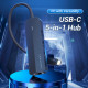 USB-хаб Vention USB-C to USB 3.0*3/RJ45/Micro-B HUB 0.15M Black ABS Type (TGPBB)