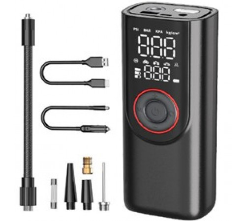 Компрессор портативный (ATJ-9566) (3-150PSI, 3*2000mAh, 80W) // [108] (20 шт/ящ)