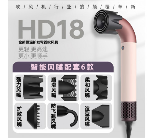 Фен (HD-20) (Белый, 6 насадок) // [108] (20 шт/ящ)