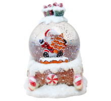 Новогодний снежный светильник-декор LED "Шар на санях" (HC-Q067) (Батар. AA*3, Размер 13×15×17см) // [309] (6 шт/ящ)