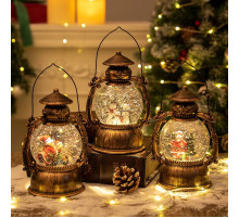 НЕТУ Новогодний снежный светильник-декор LED "Фонарь-Пони" (HC-Q057) (8 рождест. треков, USB-кабель, 14x11x20см, Батар. AA*3) // [309] (12 шт/ящ)