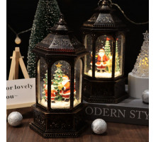 НЕТУ Новогодний снежный светильник-декор LED "Фонарь" (HC-D004) (8 рождест.треков, USB-кабель, 12,5x11x27,2см, Батар. AA*3) // [309] (6 шт/ящ)