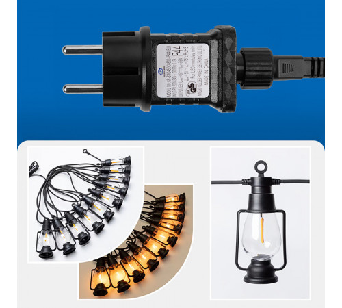 Гирлянда "Лампы подвесные" (SFK-49) (Уличная, 220V, тёплый цвет) // [602] (20 шт/ящ)