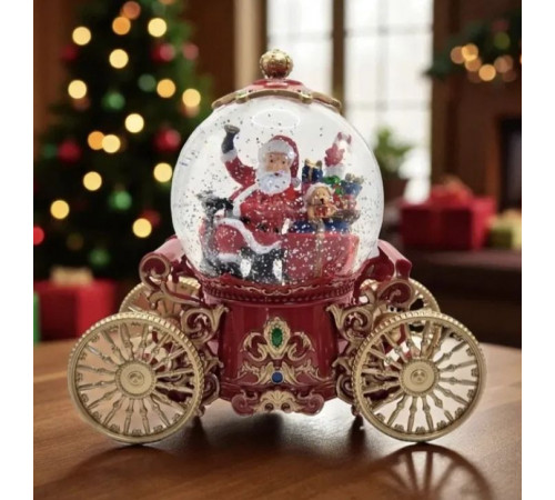 Снежный шар "Карета" с автоподдувом, LED и музыкой (SH2501) // [101N] (10 шт/ящ)