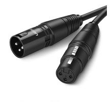 Аудіокабель UGREEN AV130 Cannon Male to Female Microphone Extension Audio Cable 3m (Black)(UGR-20711) (UGR-20711)