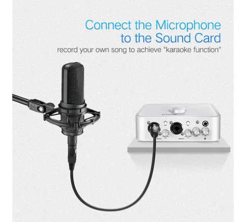 Аудіокабель UGREEN AV130 Cannon Male to Female Microphone Extension Audio Cable 3m (Black)(UGR-20711) (UGR-20711)