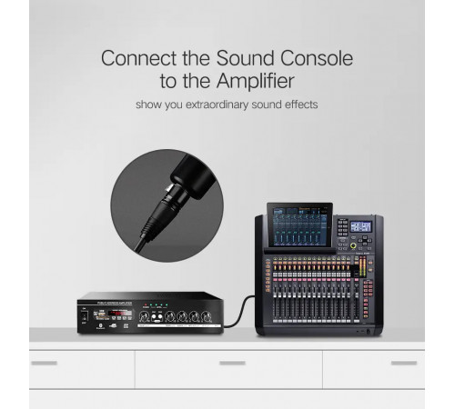 Аудіокабель UGREEN AV130 Cannon Male to Female Microphone Extension Audio Cable 3m (Black)(UGR-20711) (UGR-20711)