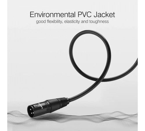 Аудіокабель UGREEN AV130 Cannon Male to Female Microphone Extension Audio Cable 3m (Black)(UGR-20711) (UGR-20711)