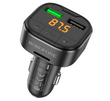 АЗП з FM-модулятором BOROFONE BC43 Flash QC3.0 car BT FM transmitter 18W Black (6974443387223)