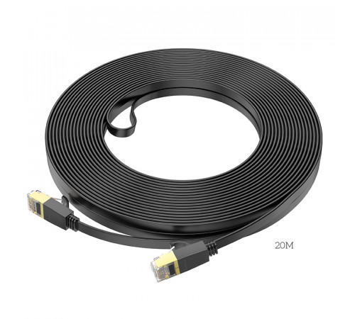 Мережевий кабель HOCO US07 General pure copper flat network cable(L=20M) Black (6931474780720)
