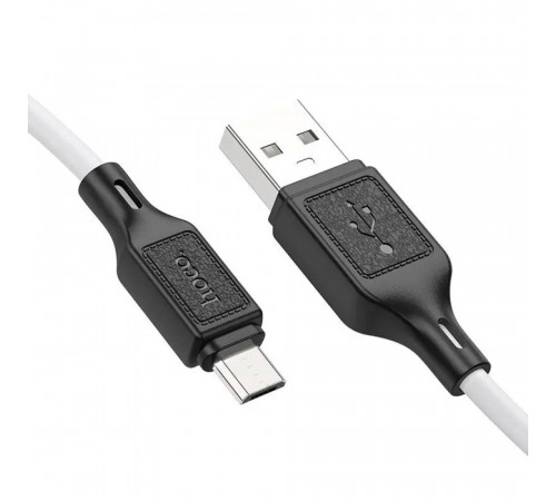 Кабель HOCO X90 Cool silicone charging data cable for Micro White (6931474788436)