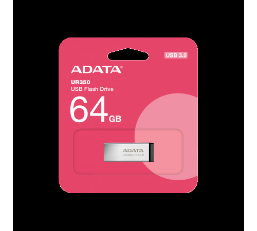 Флеш-накопичувач ADATA USB 3.2 UR 350 64Gb Silver/Black (UR350-64G-RSR/BK)