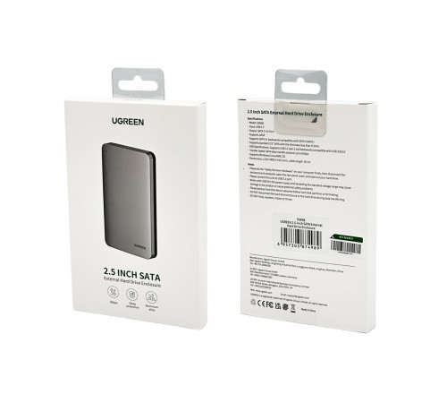 Зовнішня кишеня для накопичувача UGREEN 2.5-Inch SATA External Hard Drive Enclosure (UGR-70498)