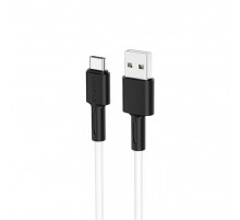 Кабель BOROFONE BX31 USB to Type-C 3A, 1m, silicone, TPE connectors, White (6931474710406)