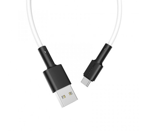 Кабель BOROFONE BX31 USB to Type-C 3A, 1m, silicone, TPE connectors, White (6931474710406)