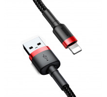 Кабель Baseus Cafule Cable USB For Lightning 2.4A 1m Red+Black (CALKLF-B19)
