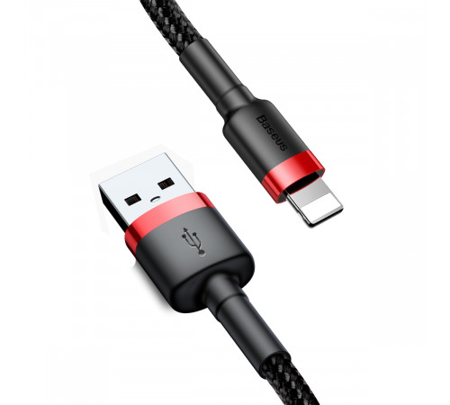 Кабель Baseus Cafule Cable USB For Lightning 2.4A 1m Red+Black (CALKLF-B19)