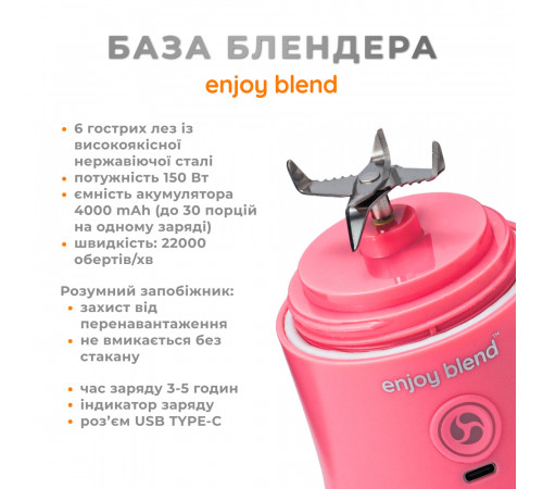 Портативний блендер ENJOY BLEND 63738399 рожевий (кораловий) (63738399)