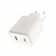 Мережевий зарядний пристрій WUW-C189 PD 20W Charger USB C + USB C white (C189)