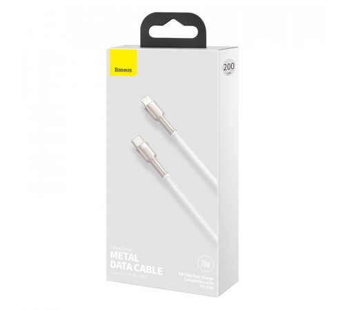 Кабель Baseus Cafule Series Metal Data Cable Type-C to iP PD 20W 2m White (CATLJK-B02)