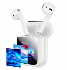 Бездротові навушники TWS BOROFONE BW86 Brocade, touch screen, White (6941991119484)
