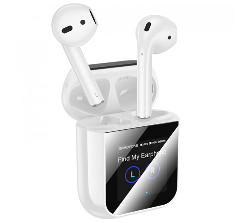 Бездротові навушники TWS BOROFONE BW86 Brocade, touch screen, White (6941991119484)
