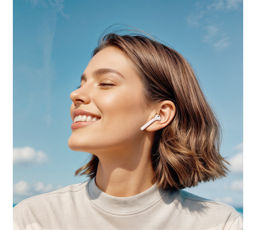 Бездротові навушники TWS BOROFONE BW86 Brocade, touch screen, White (6941991119484)