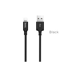 Кабель HOCO X14 USB to iP 2A, 2m, nylon, aluminum connectors, Black (6957531062882)