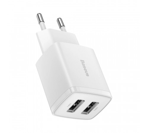 Мережевий зарядний пристрій Baseus Compact Charger 2U 10.5W EU White (CCXJ010202)