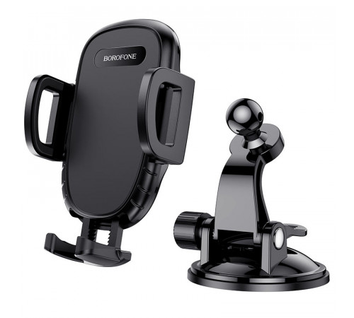 Автотримач для телефона BOROFONE BH37 Route push type suction cup car holder Black (6931474738486)