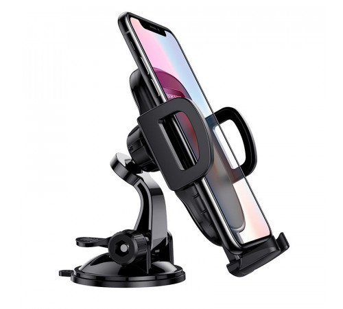 Автотримач для телефона BOROFONE BH37 Route push type suction cup car holder Black (6931474738486)