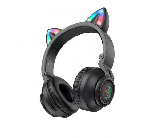 Бездротові накладні навушники BOROFONE BO18 Cat ear BT headphones Black (6974443384949)