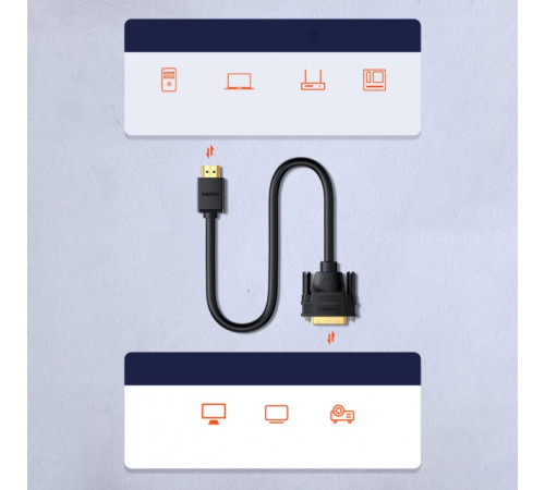 Кабель UGREEN HD106 HDMI to DVI Cable 2m (Black) (UGR-10135) (UGR-10135)