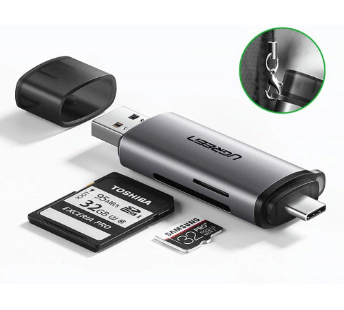Кардрідер UGREEN CM185 USB-C/USB-A Card Reader (UGR-50706) (UGR-50706)