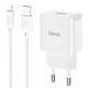 Мережевий зарядний пристрій з кабелем HOCO C106A Leisure single port charger set(iP) 10.5W White (6931474783899)