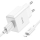 Мережевий зарядний пристрій з кабелем HOCO C106A Leisure single port charger set(iP) 10.5W White (6931474783899)