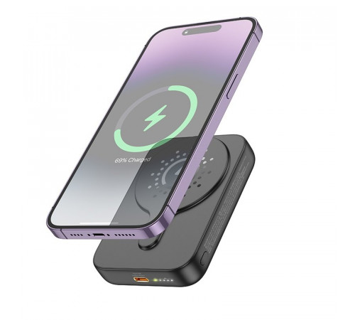 Зовнішній акумулятор HOCO J117A Esteem PD20W magnetic power bank(10000mAh) Black (6942007605823)