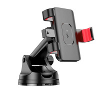 Автотримач для телефона HOCO H22 Dragon automatic clamping car holder(center console) Red Black (6942007605656)